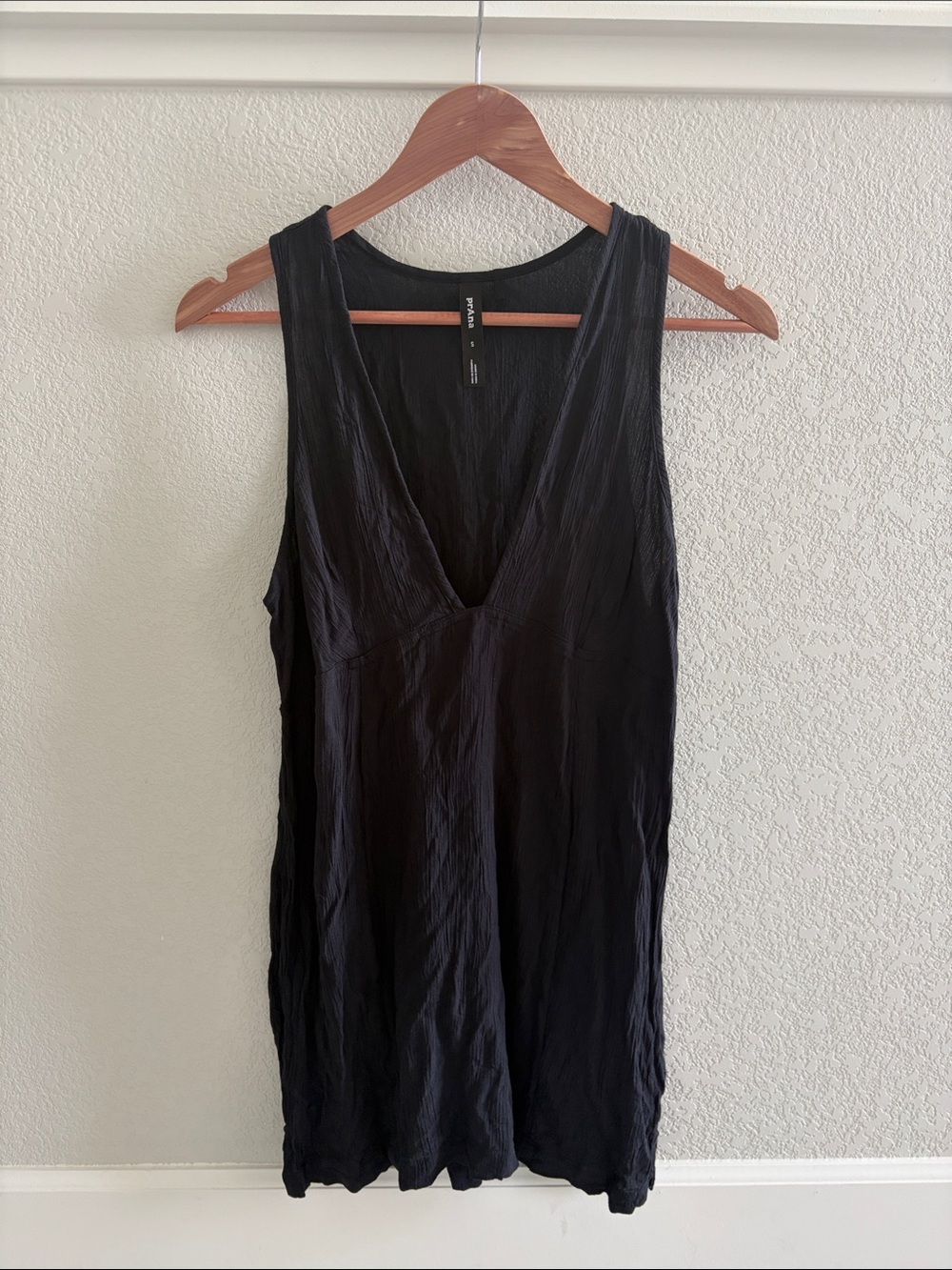 Prana Black V-Neck Sleeveless Mini Dress